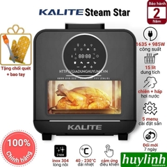 Nồi Chiên Không Dầu Hấp Hơi Nước Kalite Steam Star - 15 Lít - Tặng Bao Tay + Chổi Quét