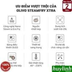Nồi chiên không dầu - hấp hơi nước Olivo SteamFry Xtra - 20 lít - 70 Menu - Thế hệ 2