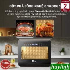 Nồi chiên không dầu - hấp hơi nước Olivo SteamFry Xtra - 20 lít - 70 Menu - Thế hệ 2
