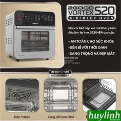 Nồi chiên không dầu điện tử 2Good Vortex S20 - 14.5 lít - Tặng găng tay - 16 chức năng