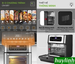 Nồi chiên không dầu điện tử Olivo AF12 - 12 lít - Tặng Voucher + Sách HD nấu ăn