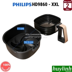 Nồi chiên không dầu điện tử Philips HD9860/90 - size XXL - chính hãng