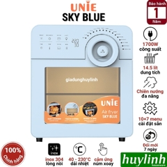 Nồi chiên không dầu Unie Sky Blue - 14.5 lít - Tặng xịt dầu + kẹp gắp