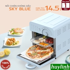 Nồi chiên không dầu Unie Sky Blue - 14.5 lít - Tặng xịt dầu + kẹp gắp