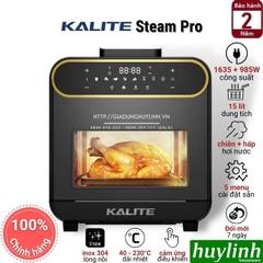 Nồi chiên không dầu hấp hơi nước Kalite Steam PRO - 15 lít - Tặng bao tay + chổi quét