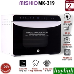 Nồi Chiên Không Dầu Hấp Hơi Nước Mishio MK-319 - 26 Lít