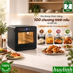 Mẫu mới 2026 - Nồi chiên không dầu hấp hơi nước Olivo SF1800 Ultra - Dung tích 18 lít - 100 menu nấu nướng