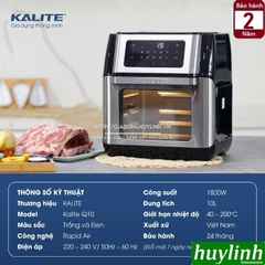 Nồi chiên không dầu điện tử Kalite KL-Q10 - 10 lít - Tặng bao tay + chổi quét