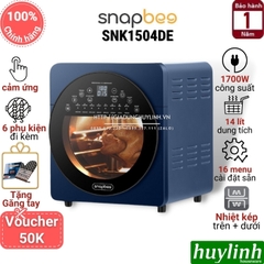 Nồi chiên không dầu điện tử Snapbee SNK1504DE - 14 lít - Tặng Voucher + Bao tay + Sách công thức