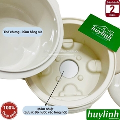 Nồi nấu cháo, chưng yến, hầm cách thuỷ Bennix BN-10SLC - 1 lít - kèm xửng hấp