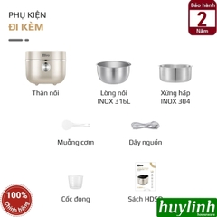Nồi cơm điện cao tần Olivo RC-800IH - Lòng nồi inox 316 1.5 lít - chống dính tự nhiên