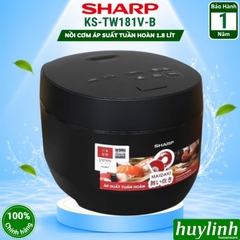 Nồi cơm điện áp suất tuần hoàn Sharp KS-TW181V-B - 1.8 lít