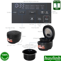 Nồi cơm điện áp suất tuần hoàn Sharp KS-TW181V-B - 1.8 lít