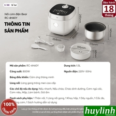 Nồi cơm điện lòng gang tráng men Bear RC-4H40Y - 1.5 lít