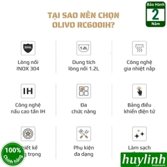 Nồi cơm điện cao tần Olivo RC-600IH - lòng nồi inox 304 - 1.2 lít