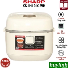 Nồi cơm điện tử cao tần IH Sharp KS-IH10IX-WH (1 lít) - KS-IH18IX-WH (1.8 lít) - 10 chức năng