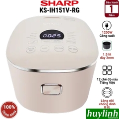 Nồi cơm điện tử cao tần IH Sharp KS-IH151V (1.5 lít) - IH181V-RG (1.8 lít) - 12 chức năng