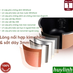 Nồi cơm điện tử cao tần IH Sharp KS-IH151V (1.5 lít) - IH181V-RG (1.8 lít) - 12 chức năng