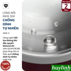 Nồi cơm điện tử Olivo RC88 - 1.5 lít - Lòng nồi inox 304 chống dính tự nhiên