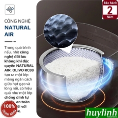 Nồi cơm điện tử Olivo RC88 - 1.5 lít - Lòng nồi inox 304 chống dính tự nhiên
