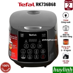 Nồi cơm điện tử Tefal Easy Rice Plus RK736B68 - 1.8 lít - 750W - 10 chức năng - Tiếng Việt