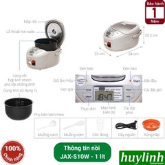 Nồi cơm điện tử Tiger JAX-S10W (1 lít) - JAX-S18W (1.8 lít) - 9 chức năng - Sản xuất tại Nhật Bản