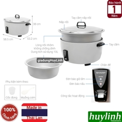 Nồi cơm điện công nghiệp Sharp D1010V - 10 lít