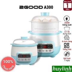 Nồi hầm chậm, chưng yến, nấu cách thuỷ 2Good A300 - 3.1 lít - 2 tầng