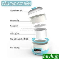 Nồi hầm chậm, chưng yến, nấu cách thuỷ 2Good A300 - 3.1 lít - 2 tầng