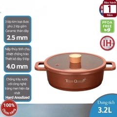 Nồi lẩu Ceramic đáy từ Tiger Queen CWCB-24CL - 3.2 lít - 24cm - Made in Hàn Quốc