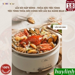 Nồi lẩu điện đa năng Bear SB-NL05F - dung tích 5 lít - 4 mức nhiệt - dùng chiên xào
