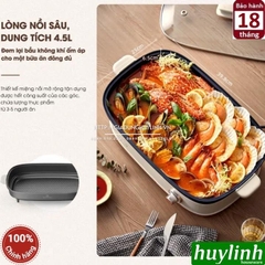 Nồi lẩu - nướng 2 khay Bear SB-NL45K - 4.5 lít