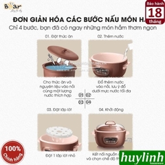 Nồi nấu cháo chậm thố đất tử sa Bear DDZ-C25R6 - 2.5 lít - kèm xửng hấp + 4 thố nhỏ