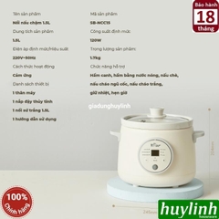 Nồi nấu chậm Bear SB-NNC15 - 1.5 lít - tiếng Việt