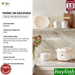 Nồi nấu chậm Bear SB-NNC16 - 1.6 lít - tiếng Việt