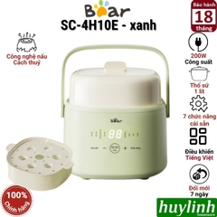 Nồi nấu chậm - chưng yến - nấu cách thuỷ Bear SC-4H10E - 1 lít - 7 chức năng - kèm xửng hấp