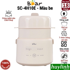 Nồi nấu chậm - chưng yến - nấu cách thuỷ Bear SC-4H10E - 1 lít - 7 chức năng - kèm xửng hấp