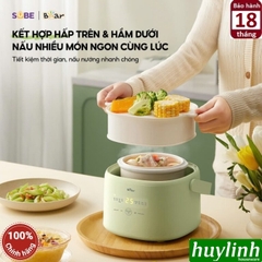 Nồi nấu chậm - chưng yến - nấu cách thuỷ Bear SC-4H10E - 1 lít - 7 chức năng - kèm xửng hấp
