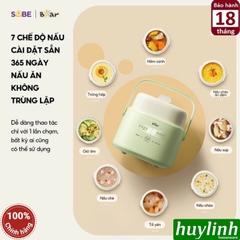 Nồi nấu chậm - chưng yến - nấu cách thuỷ Bear SC-4H10E - 1 lít - 7 chức năng - kèm xửng hấp