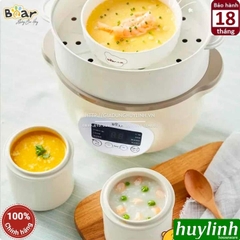 Nồi nấu chậm, chưng yến, nấu cách thuỷ Bear SUBE002 - 1.6 lít - Kèm xửng hấp + 2 thố 0.5 lít