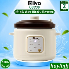 Nồi nấu cháo chậm điện tử Olivo OSC30 - 3 lít - 9 menu