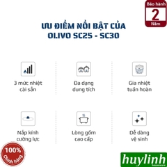 Nồi nấu chậm Olivo SC25 (2.5 lít) - SC30 (3 lít)