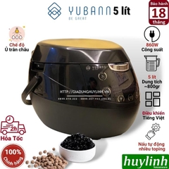 Nồi nấu trân châu tự động đa năng Yubann 5 lít - Tặng 1kg trân châu Boduo