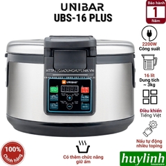 Nồi nấu trân châu tự động Unibar UBS-16 PLUS - 16 lít [Mẫu mới nâng cấp UBN-16L]