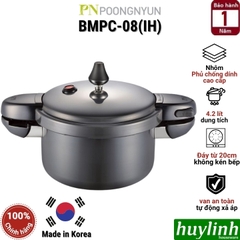 Nồi áp suất nhôm Hàn Quốc đáy từ BMPC-08(IH) - 4.2 lít - BMPC-10(IH) - 5.2 lít - phủ chống dính cao cấp