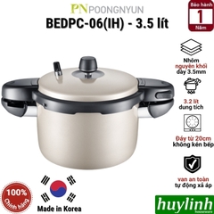 Nồi áp suất nhôm Hard Anodizing Hàn Quốc đáy từ PoongNyun BEDPC-06(IH) - 3.5 lít