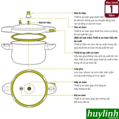 Nồi áp suất nhôm Hard Anodizing Hàn Quốc đáy từ PoongNyun BEDPC-06(IH) - 3.5 lít