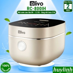 Nồi cơm điện cao tần Olivo RC-800IH - Lòng nồi inox 316 1.5 lít - chống dính tự nhiên