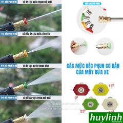 Đầu béc màu cho máy xịt rửa xe 0 - 15 - 25 - 40 độ - đuôi 1/4