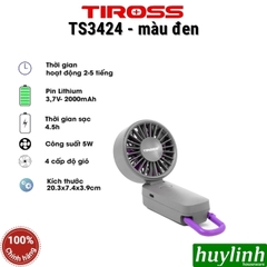 Quạt sạc cầm tay Tiross các loại - TS2281 - TS3422 - TS3424 - TS3425 - TS3426 - TS3427 - TS3428 - TS3429